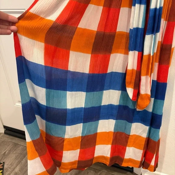 NWOT Mara Hoffman Swim Katinka Weave Colorful Plaid Maximalist Maxi Dress Sz S - Picture 5 of 15